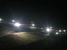 lights at night at border wall